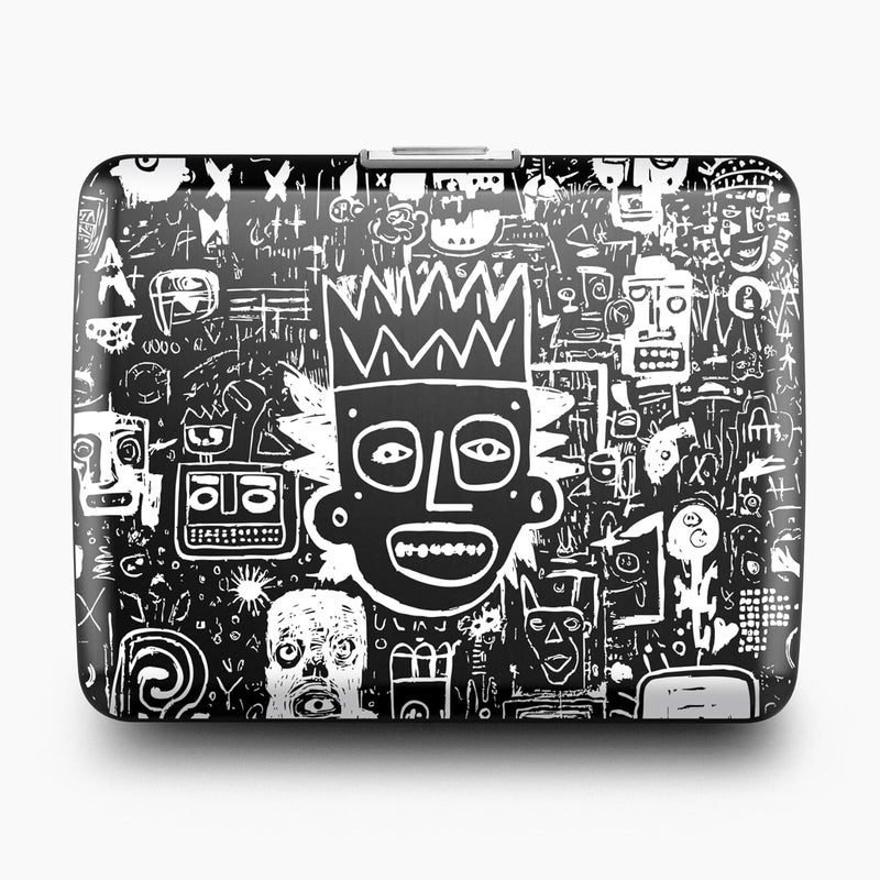 ÖGON -DESIGNS- Aluminum wallet, Large capacity with metal lock, RFID Protection against fraud and demagnetization, model Smart Case OSLO Large (Engraving Pop Art) - Image 3